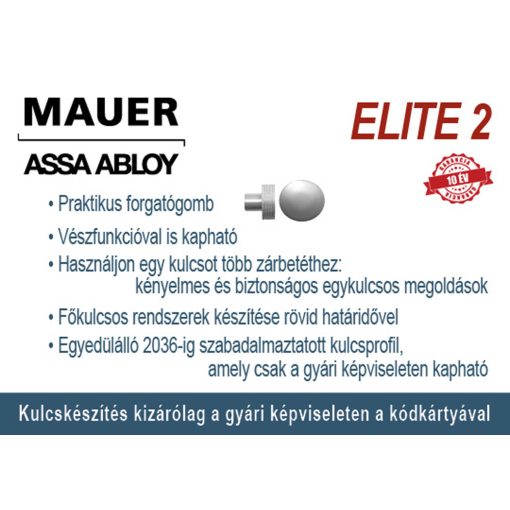 41/46 Mauer Elite 2 svéd szabadalommal védett biztonsági zárbetét