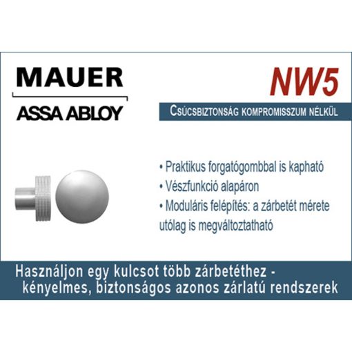 31x51 Mauer NW5 csúcskategóriás törésvédett erősített zárbetét